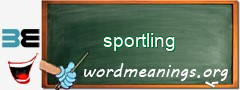 WordMeaning blackboard for sportling
